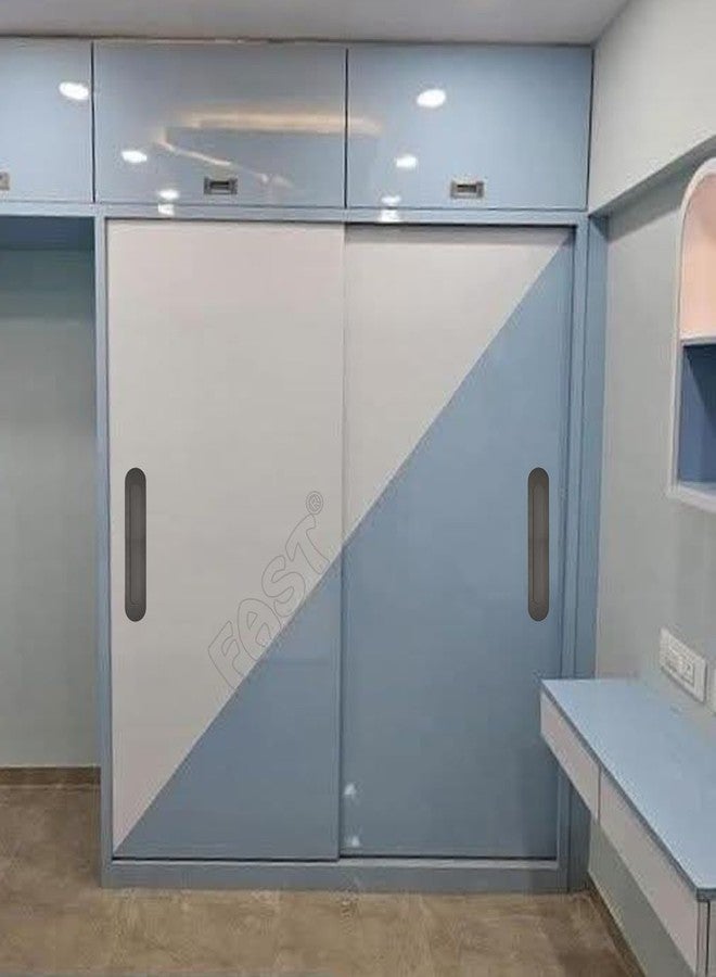 فاست مقبض باب منزلق مخفي من الفولاذ المقاوم للصدأ الأسود من FAST CSH03 لأبواب الخزائن والدواليب. (12 بوصة) - Image 5